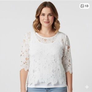 White Floral Lace Blouse